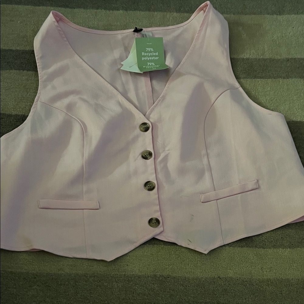 H&M Light Pink Buttoned Vest Top